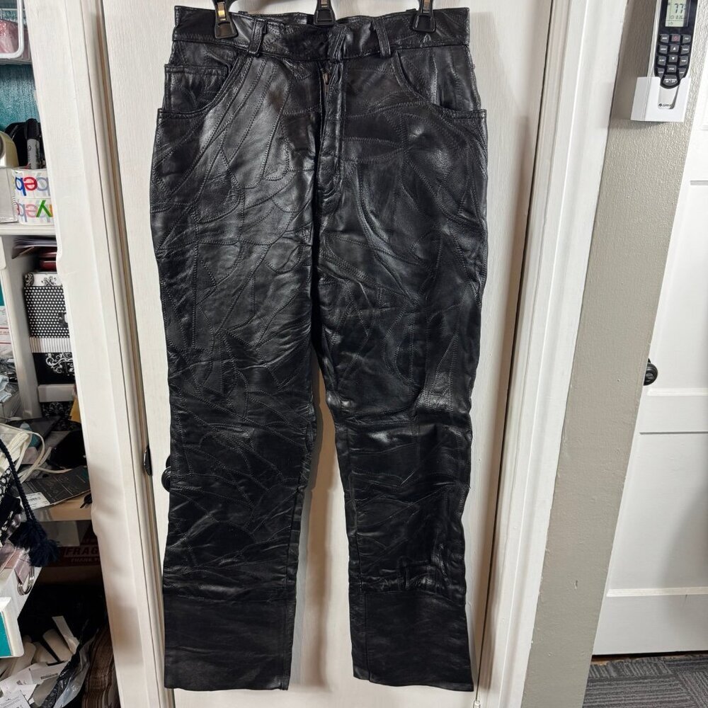 Giovanni Navarre Italian stone design genuine leather pant.  Size 12